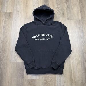 Knickerbocker Hoodie Mens Medium Black New York NY Graphic Sweatshirt Fleece